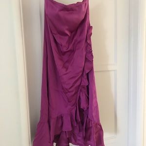 Banana Republic magenta satin dress